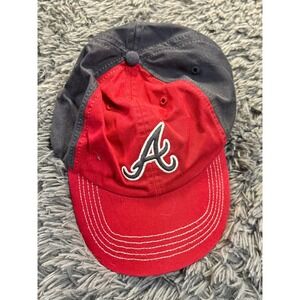 Atlanta Braves MLB Baseball Cap "A" Logo Red Gray One Size Cotton "Fan Favorite"